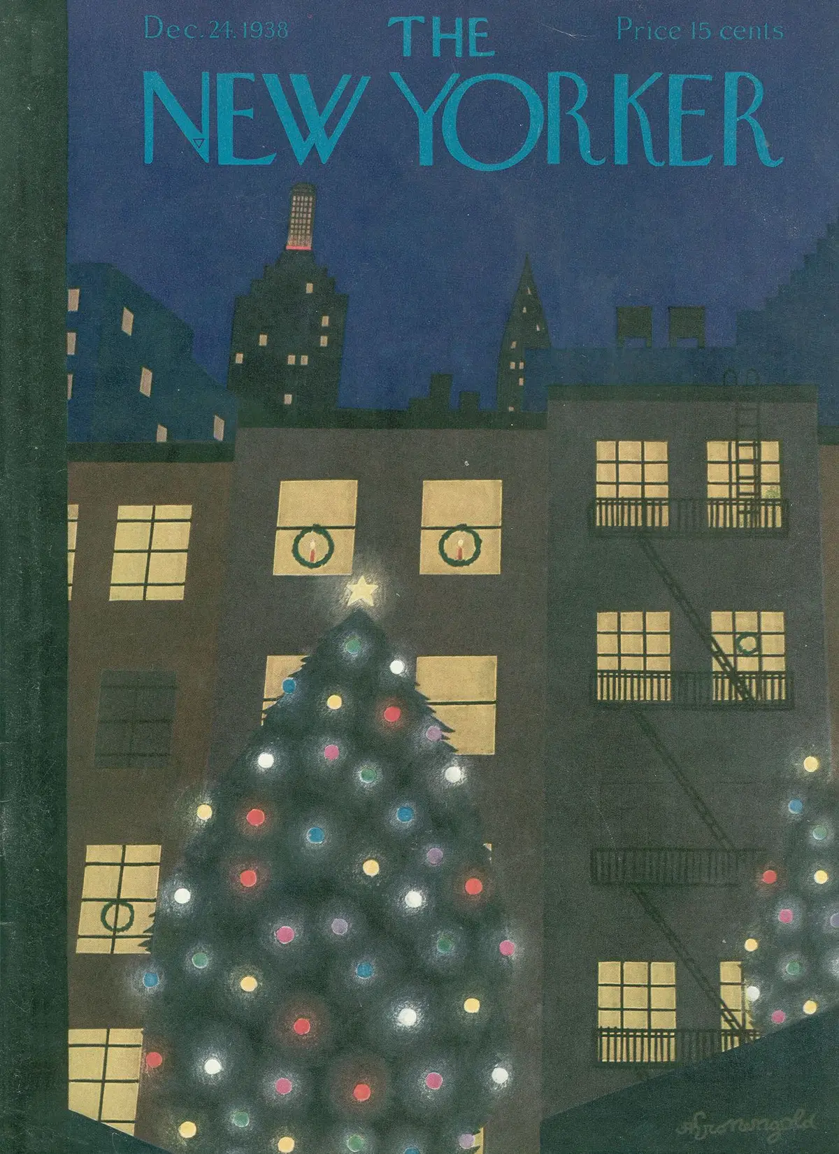 Обложка The New Yorker, 24 декабря 1938, художник Адольф К. Кроненголд