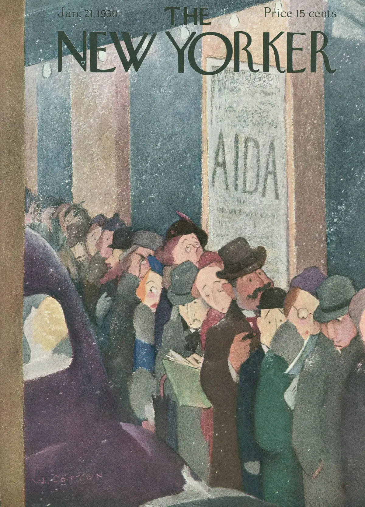 Обложка The New Yorker, 21 января 1939, художник Уильям Коттон