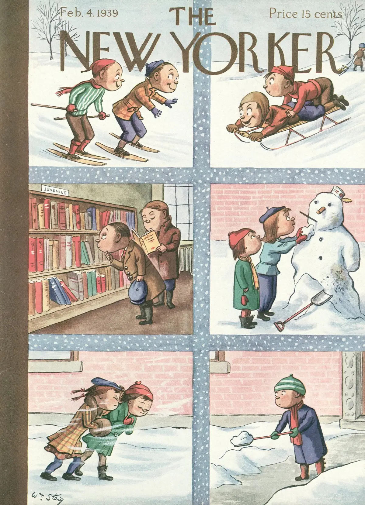 Обложка The New Yorker, 4 февраля 1939, художник Уильям Стейг