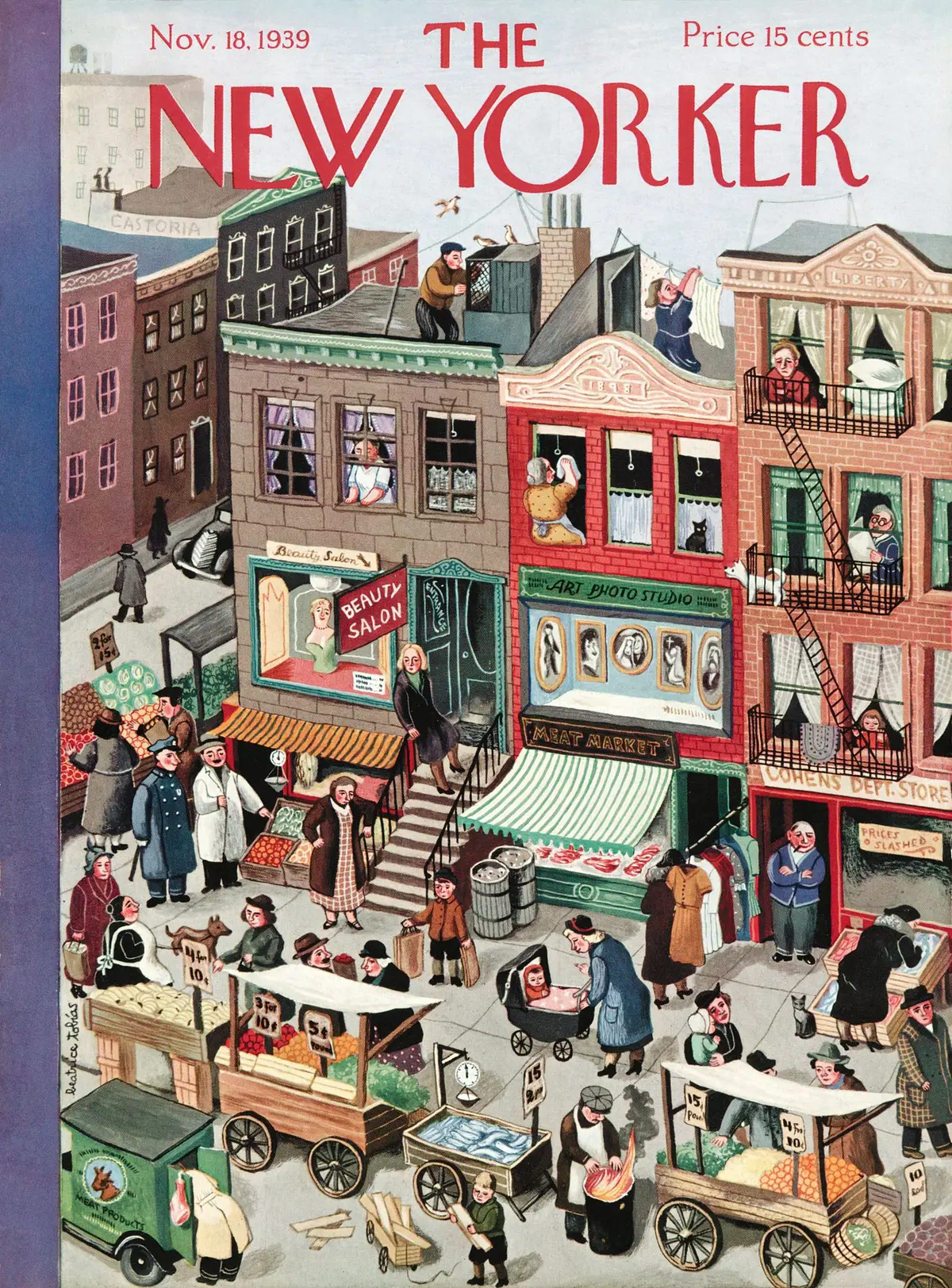 Обложка The New Yorker, 18 ноября 1939, художник Беатрис Тобиас