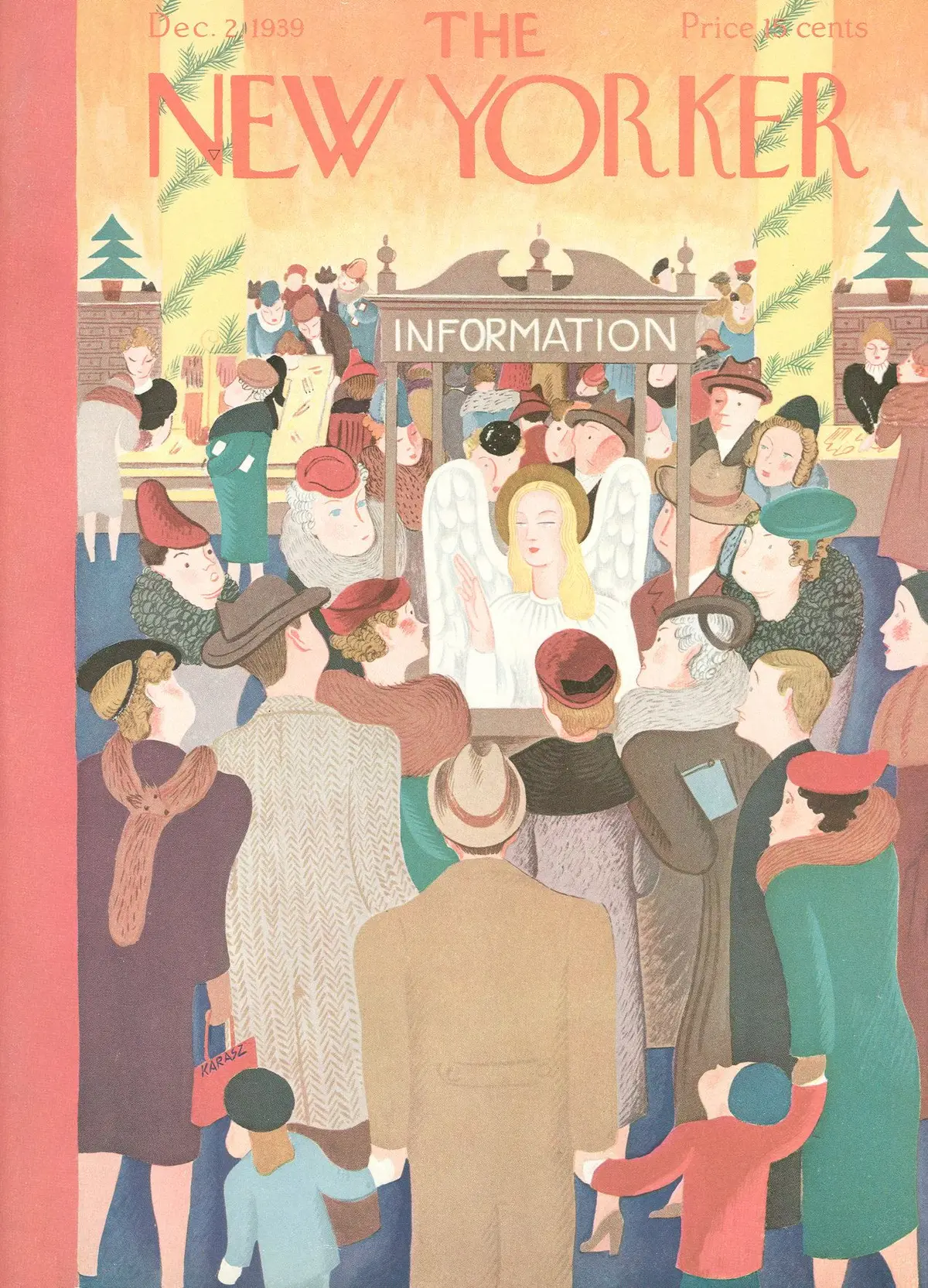 Обложка The New Yorker, 2 декабря 1939, художник Илонка Карас