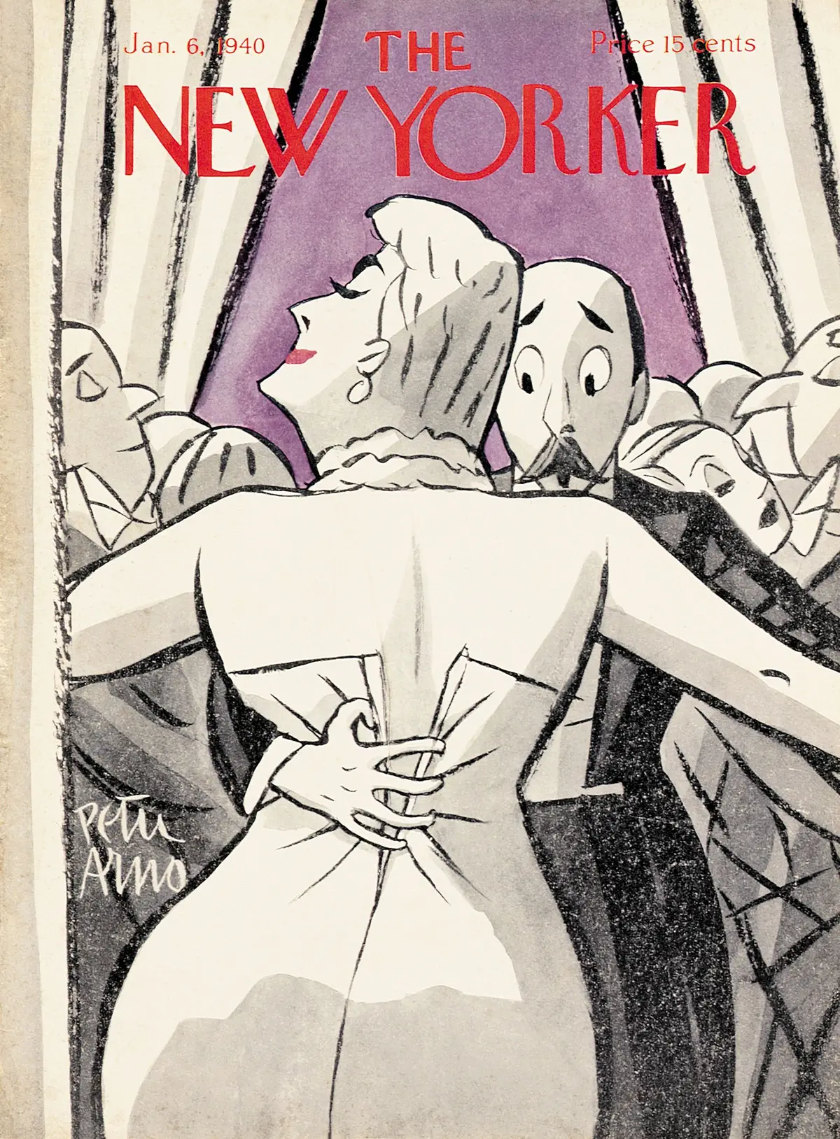 Обложка The New Yorker, 6 января 1940, художник Питер Арно