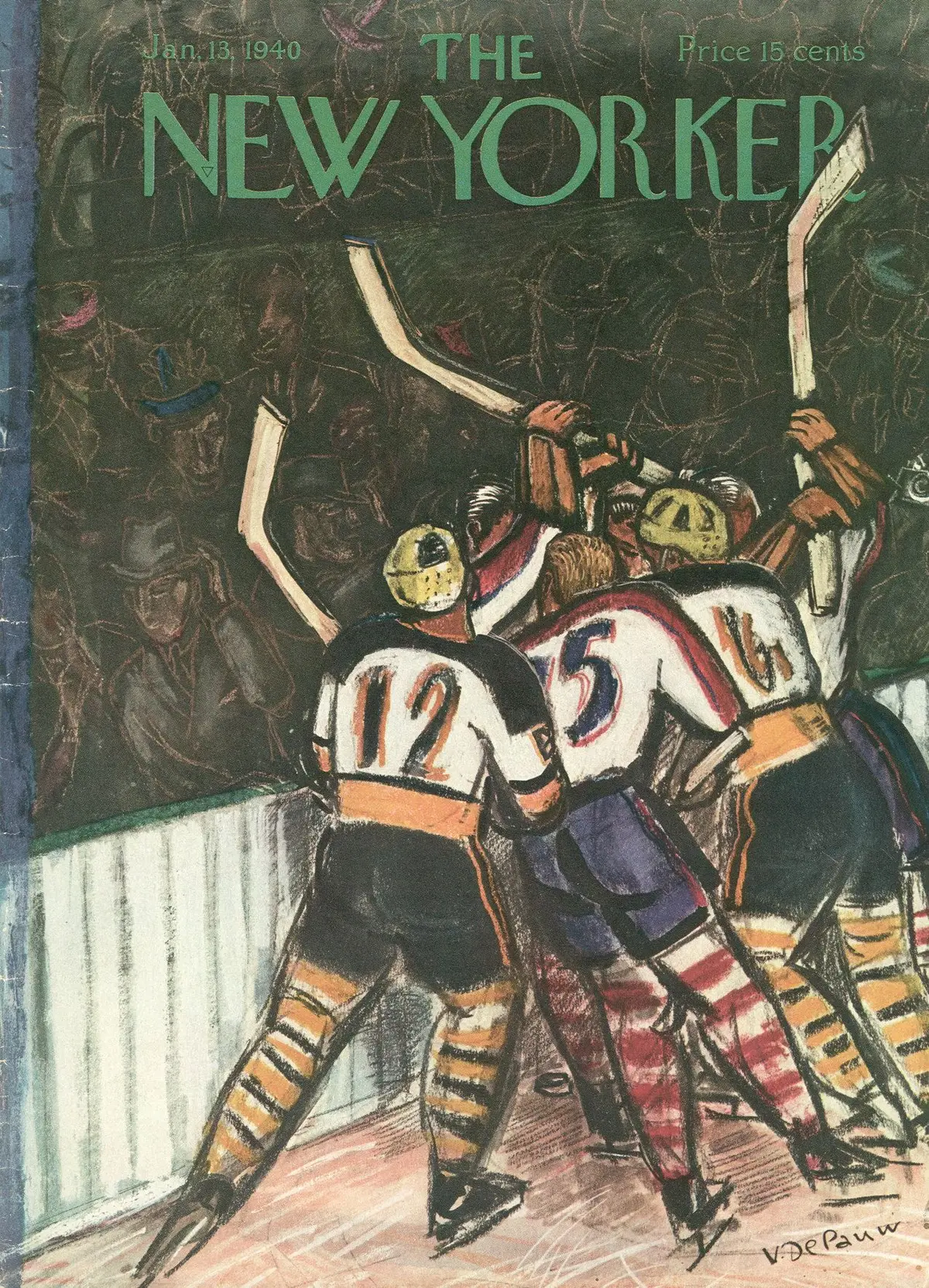 Обложка The New Yorker, 13 января 1940, художник Виктор де По