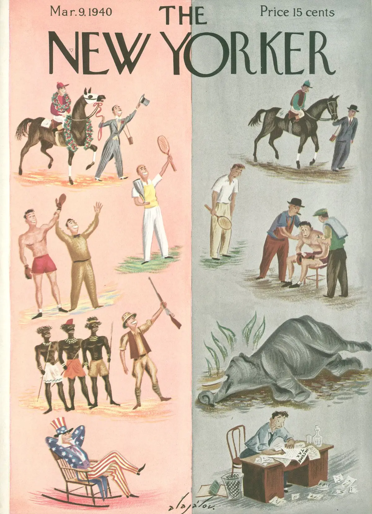 Обложка The New Yorker, 9 марта 1940, художник Константин Алажалов