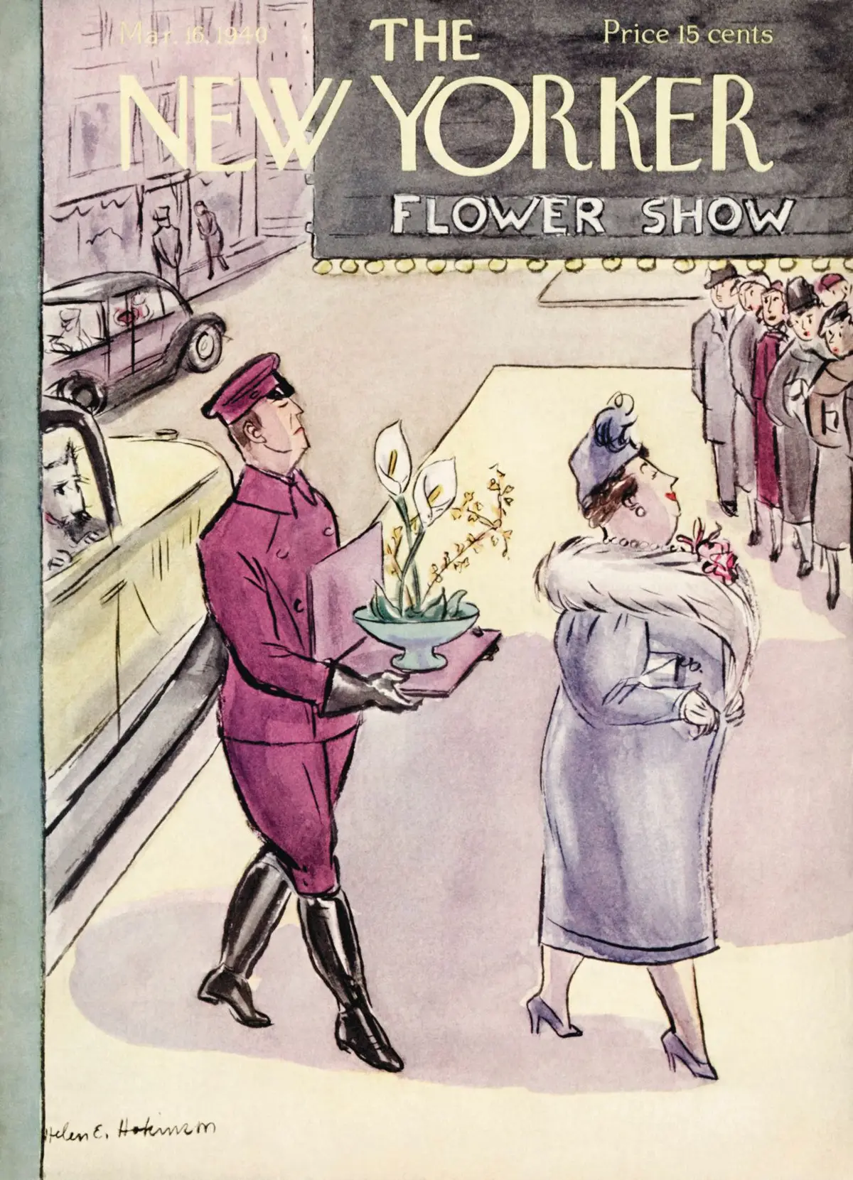 Обложка The New Yorker, 16 марта 1940, художник Хелен Э. Хокинсон