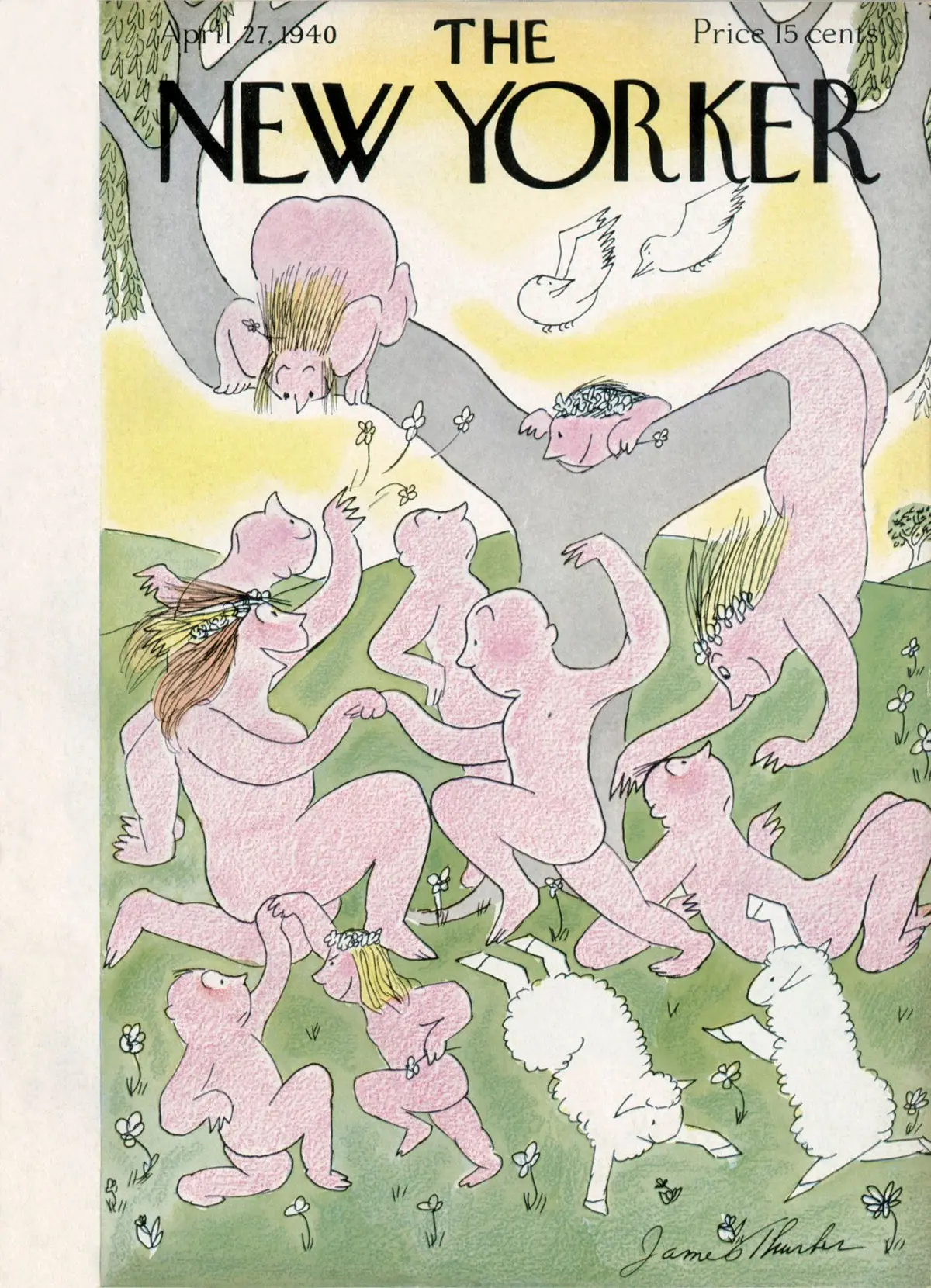 Обложка The New Yorker, 27 апреля 1940, художник Джеймс Тёрбер