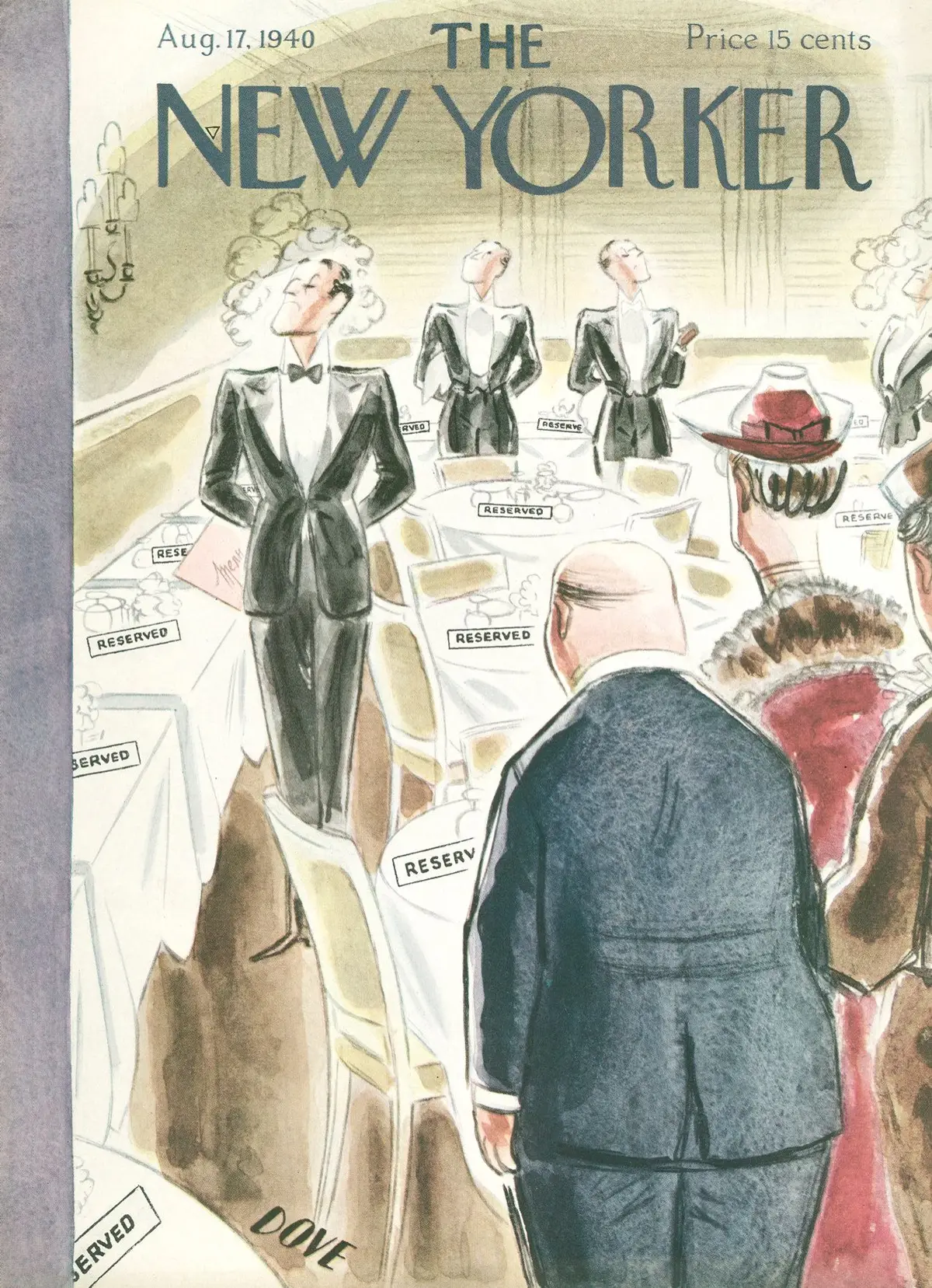 Обложка The New Yorker, 17 августа 1940, художник Леонард Дав