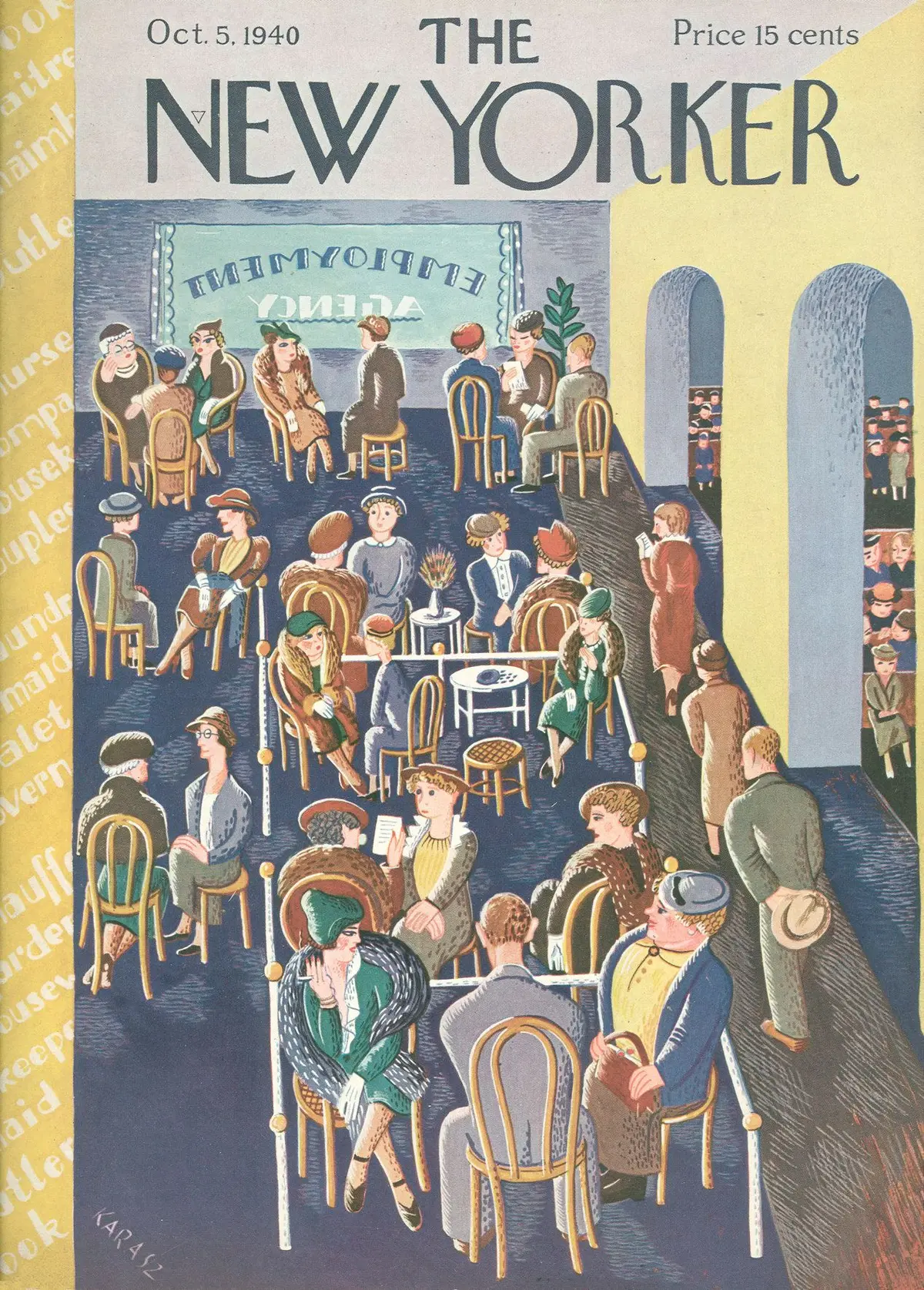 Обложка The New Yorker, 5 октября 1940, художник Илонка Карас