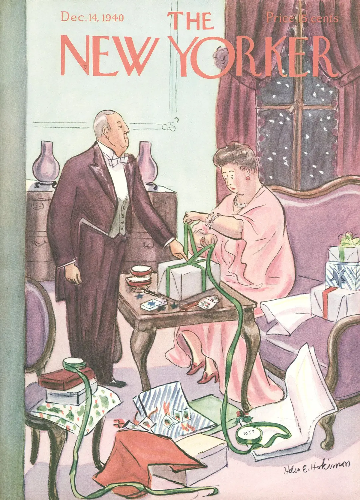 Обложка The New Yorker, 14 декабря 1940, художник Хелен Э. Хокинсон