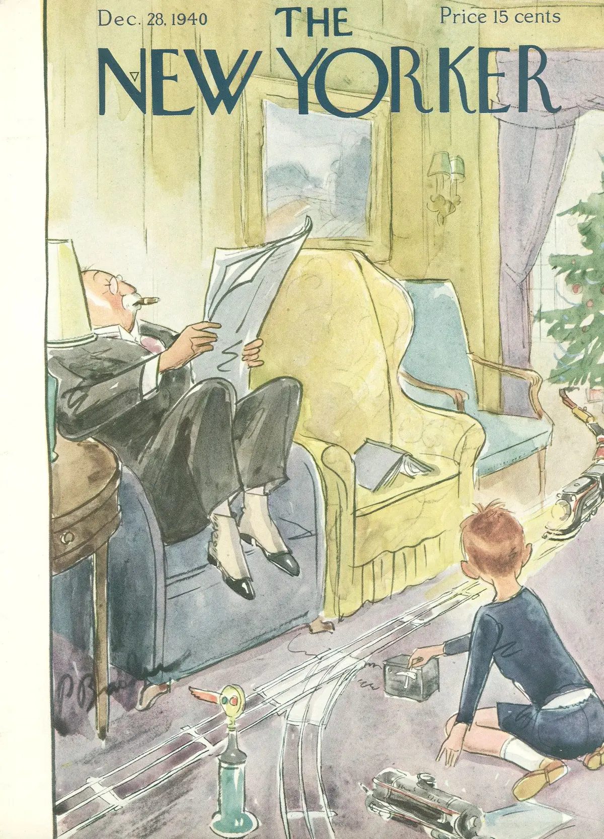 Обложка The New Yorker, 28 декабря 1940, художник Перри Барлоу