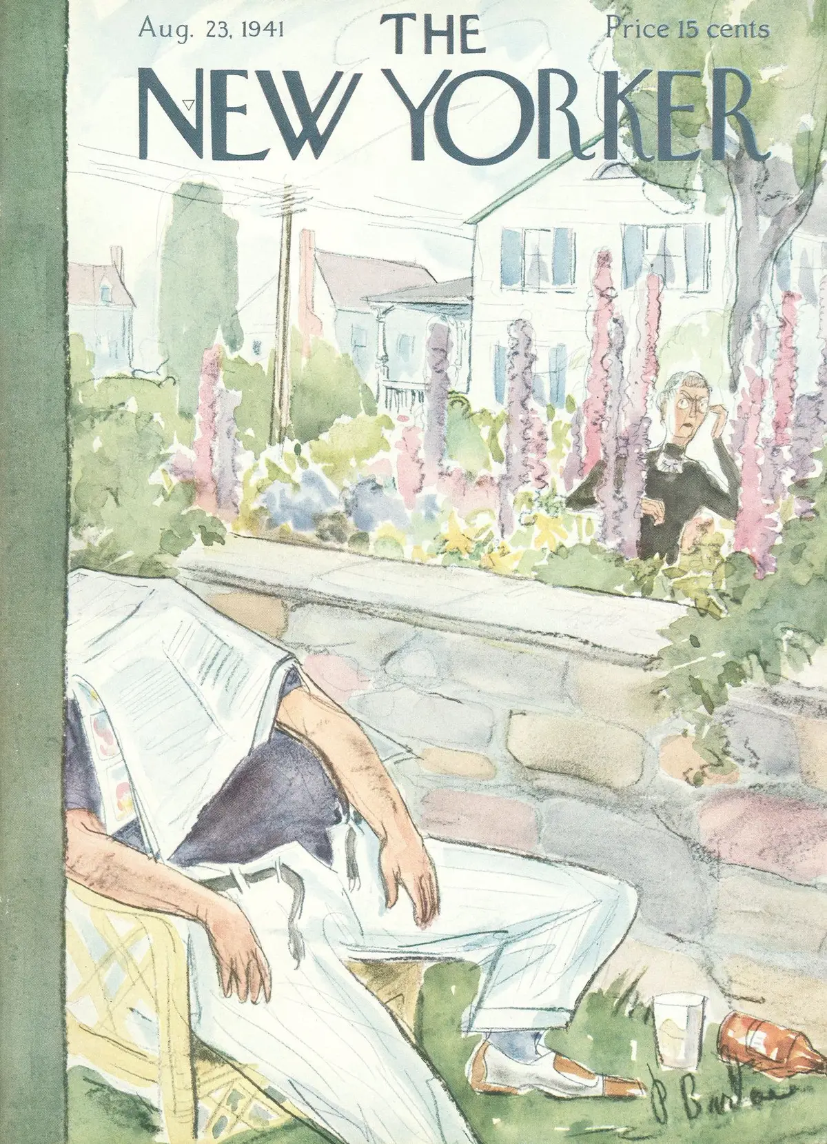 Обложка The New Yorker, 23 августа 1941, художник Перри Барлоу