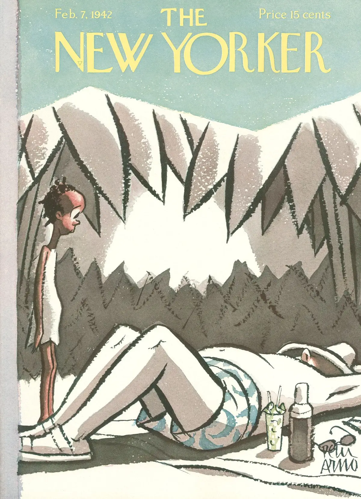 Обложка The New Yorker, 7 февраля 1942, художник Питер Арно