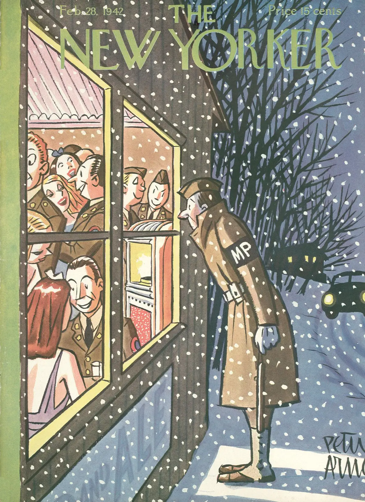 Обложка The New Yorker, 28 февраля 1942, художник Питер Арно