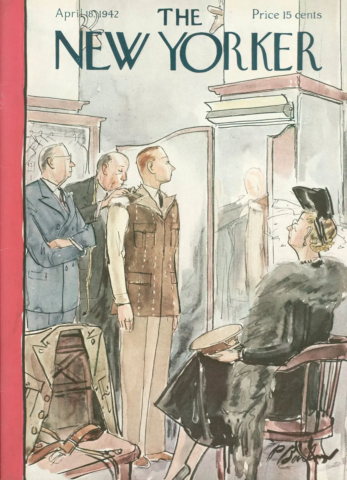 Обложка The New Yorker, 18 апреля 1942, художник Перри Барлоу