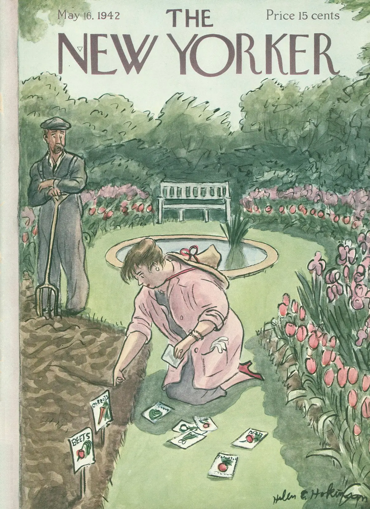 Обложка The New Yorker, 16 мая 1942, художник Хелен Э. Хокинсон
