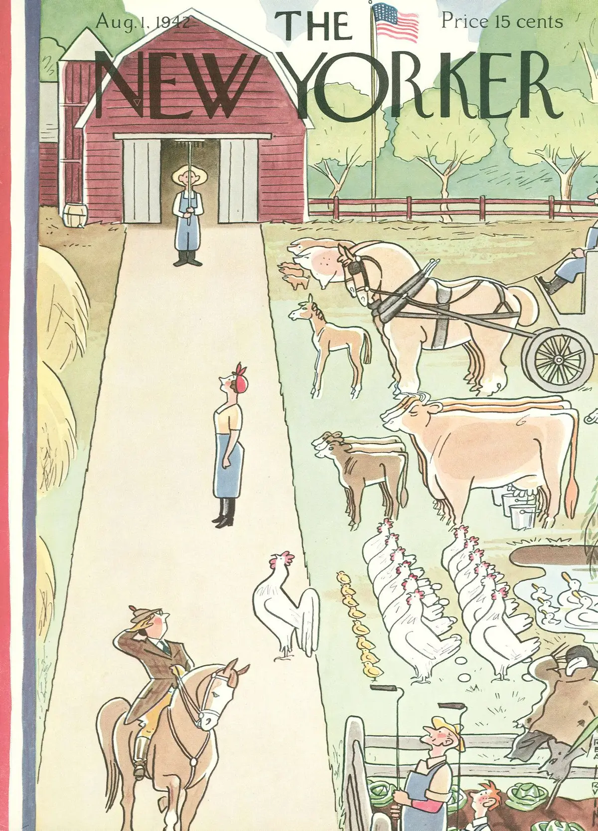 Обложка The New Yorker, 1 августа 1942, художник Реа Ирвин