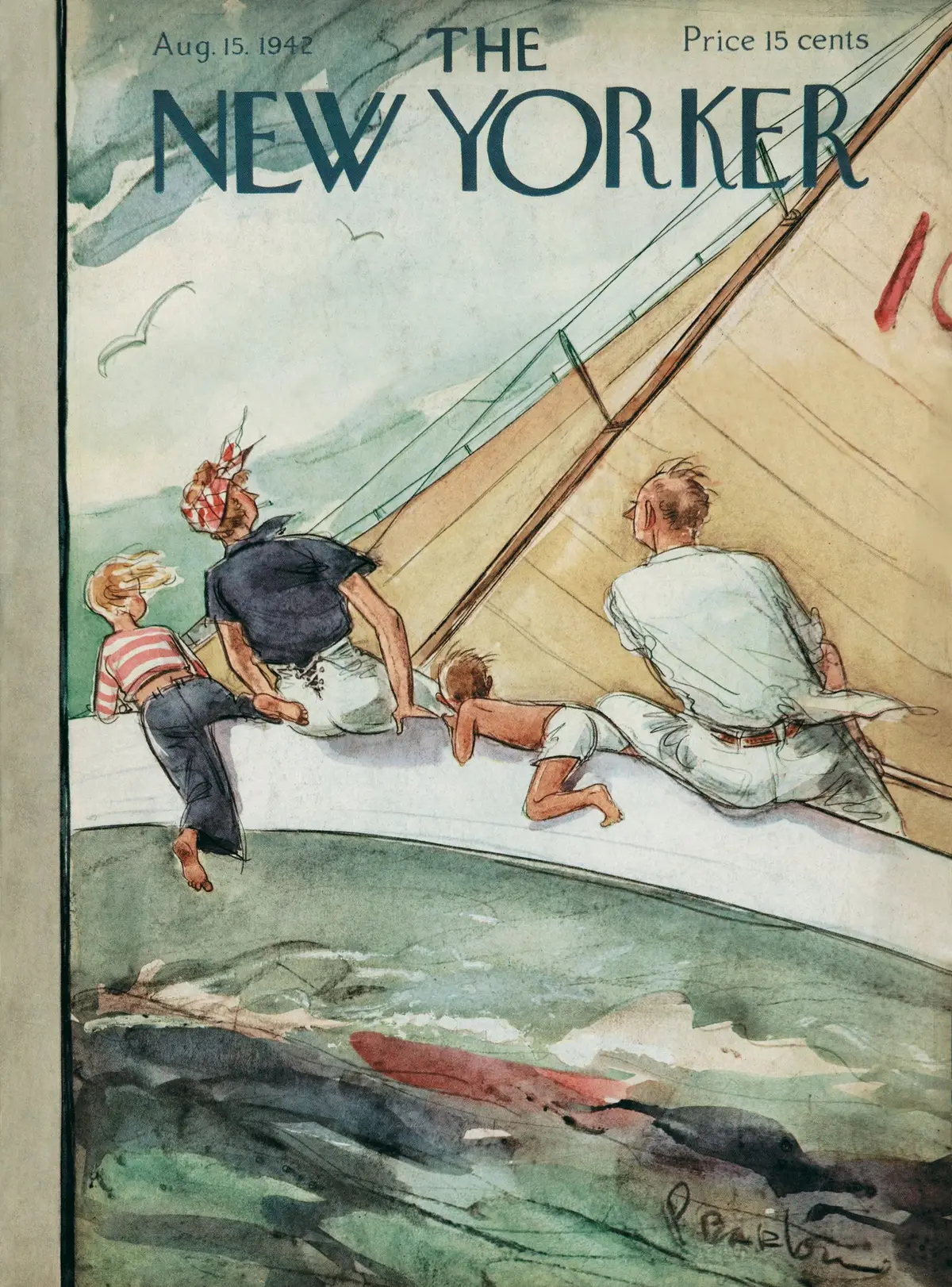 Обложка The New Yorker, 15 августа 1942, художник Перри Барлоу