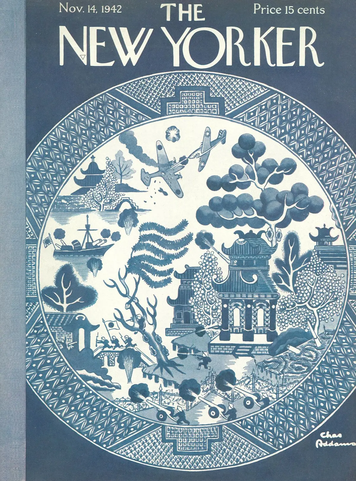 Обложка The New Yorker, 14 ноября 1942, художник Чарльз Аддамс