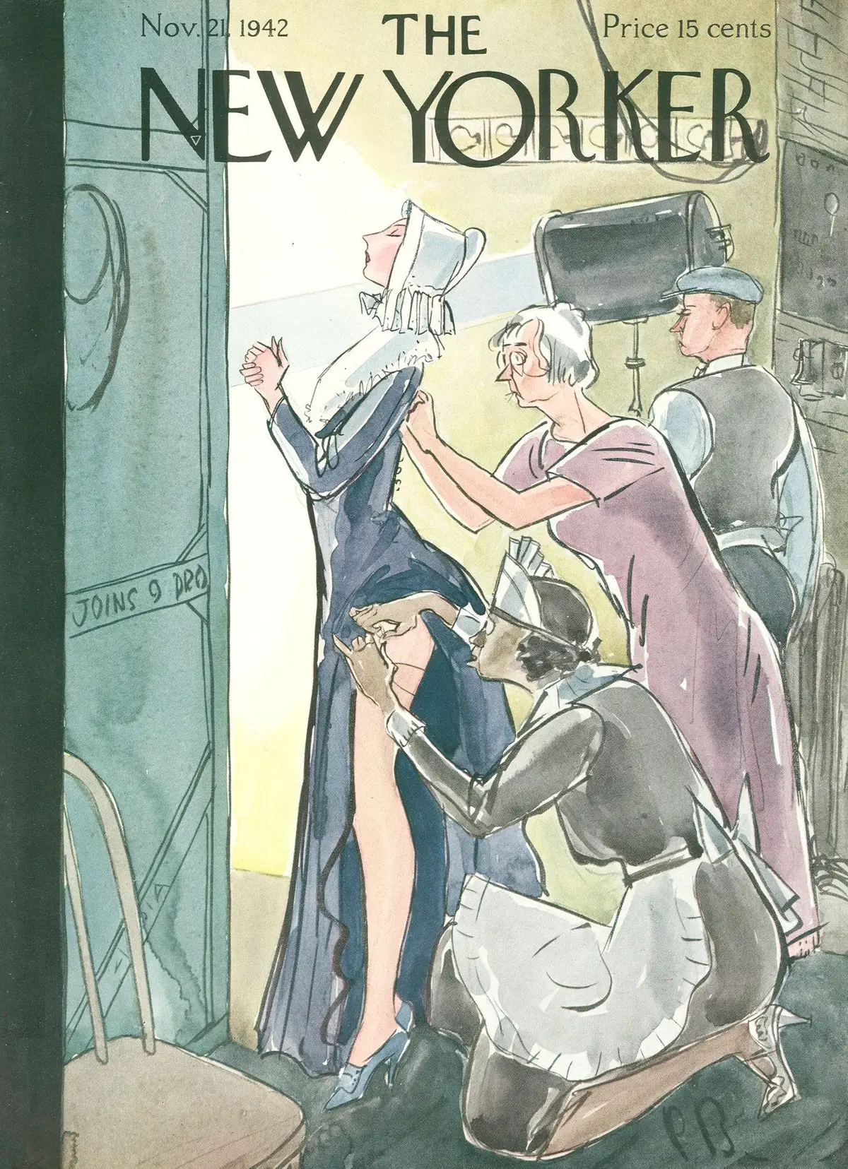 Обложка The New Yorker, 21 ноября 1942, художник Перри Барлоу