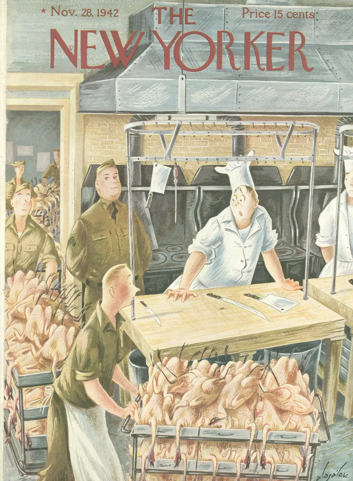 Обложка The New Yorker, 28 ноября 1942, художник Константин Алажалов