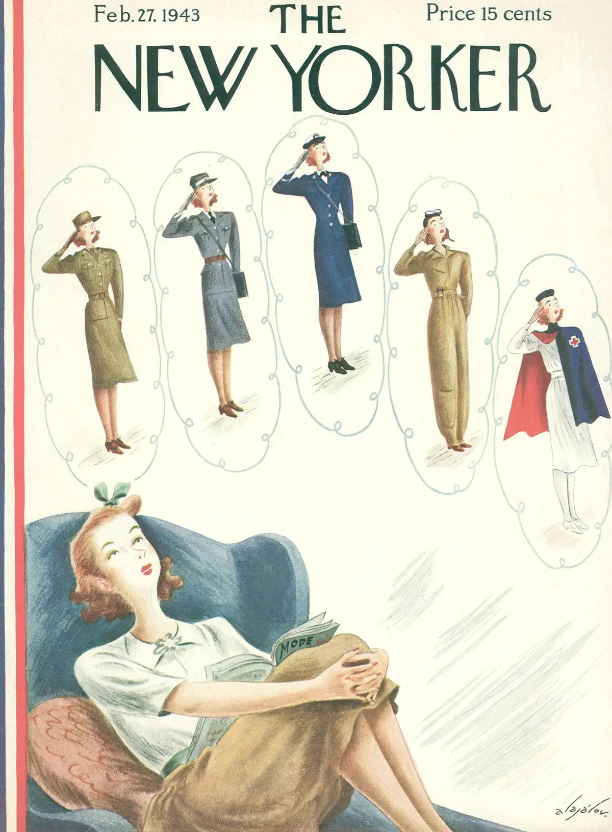 Обложка The New Yorker, 27 февраля 1943, художник Константин Алажалов
