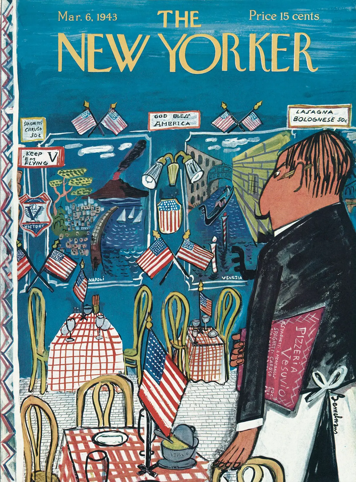 Обложка The New Yorker, 6 марта 1943, художник Людвиг Бемельманс