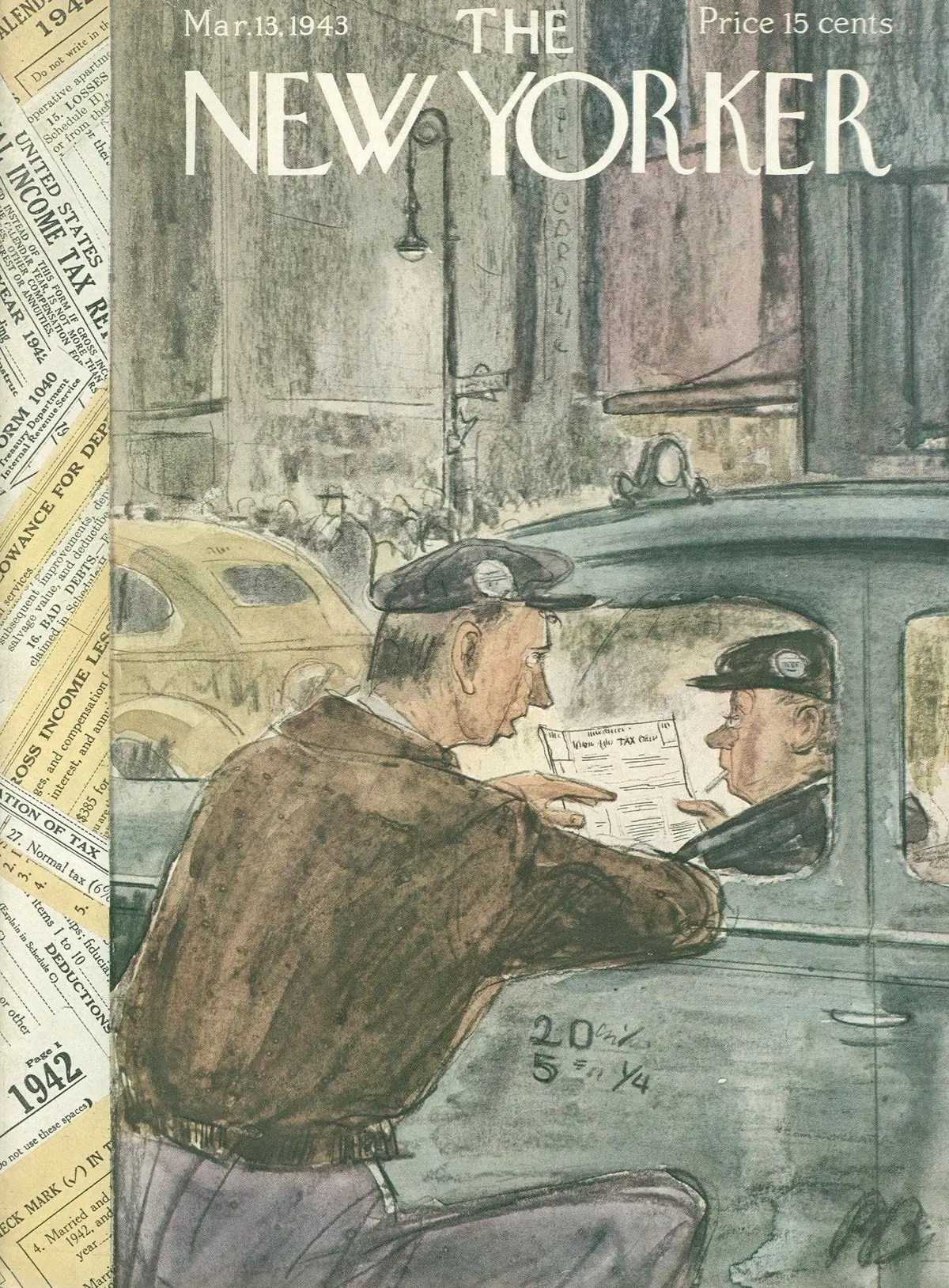 Обложка The New Yorker, 13 марта 1943, художник Перри Барлоу