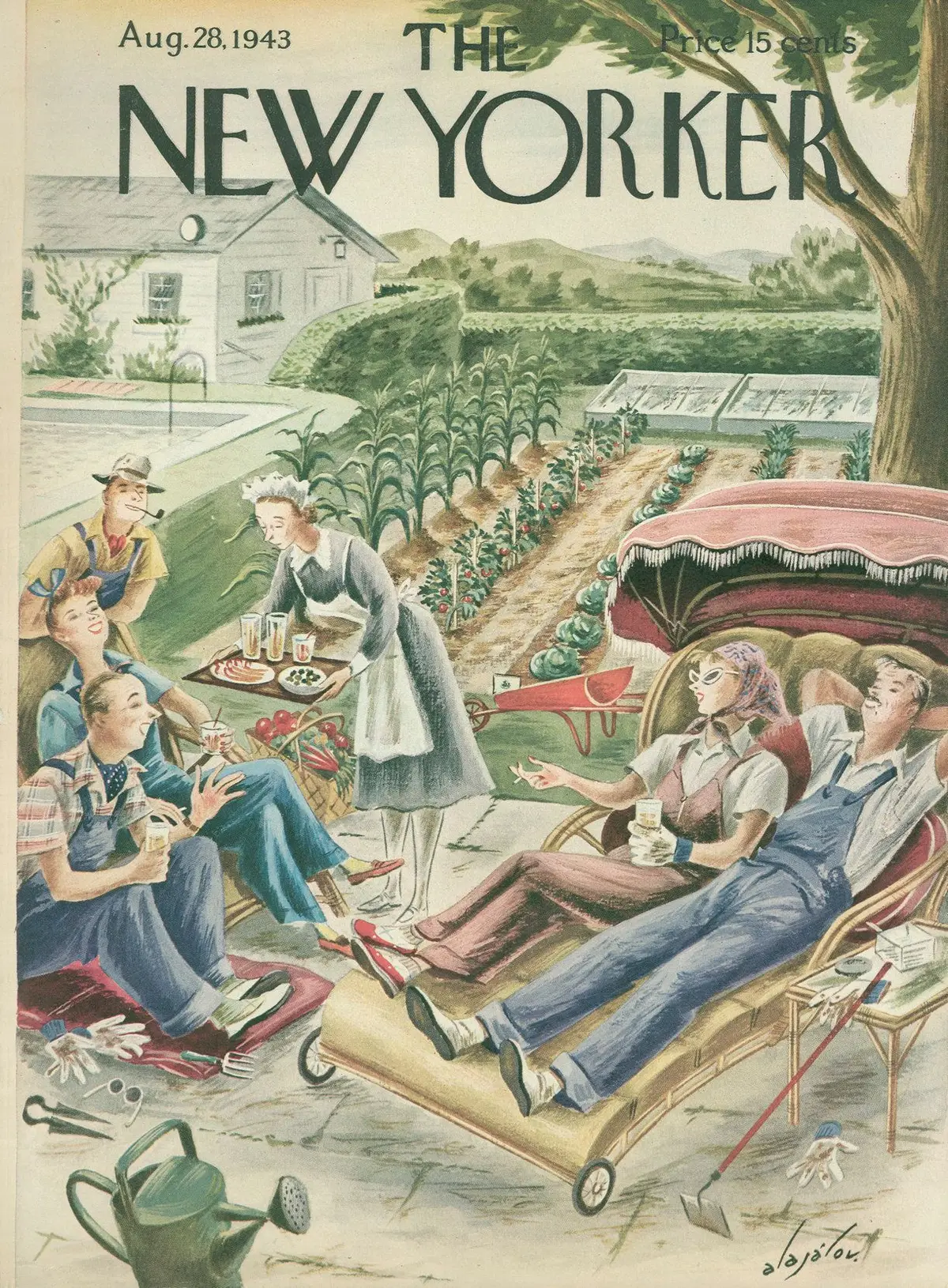 Обложка The New Yorker, 28 августа 1943, художник Константин Алажалов