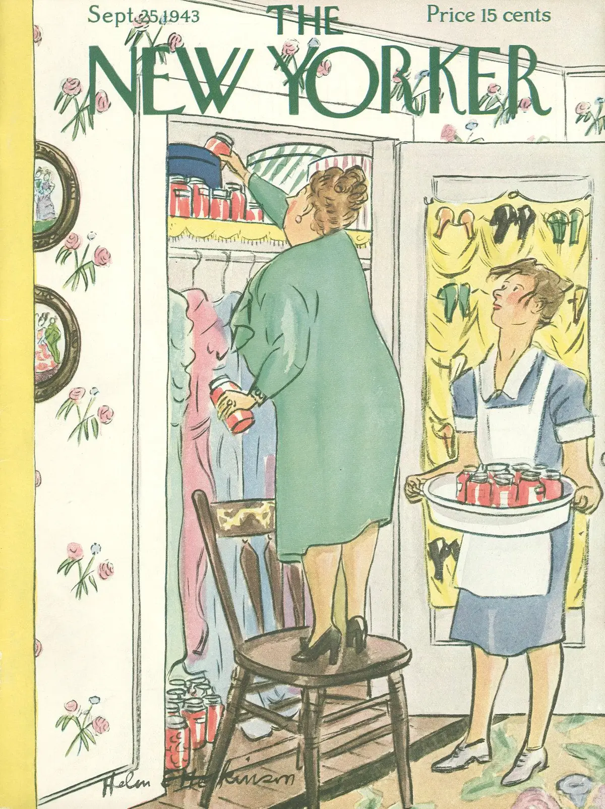 Обложка The New Yorker, 25 сентября 1943, художник Хелен Э. Хокинсон
