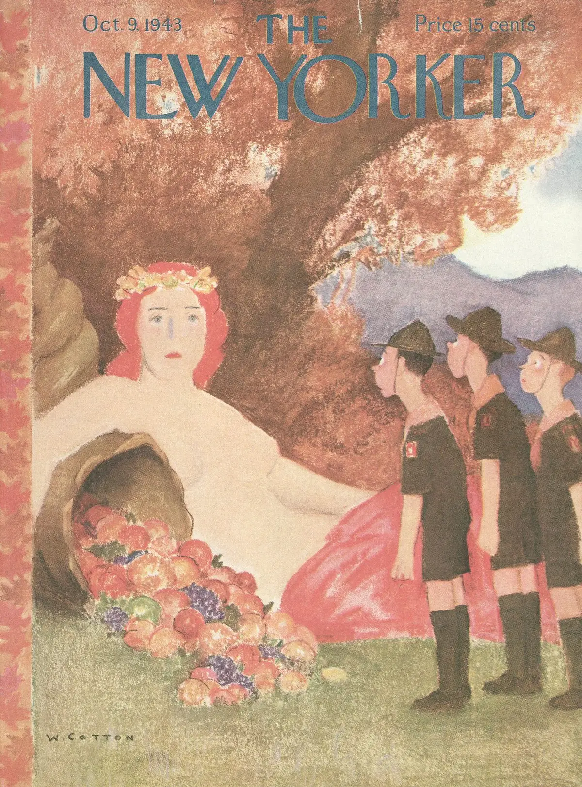 Обложка The New Yorker, 9 октября 1943, художник Уильям Коттон