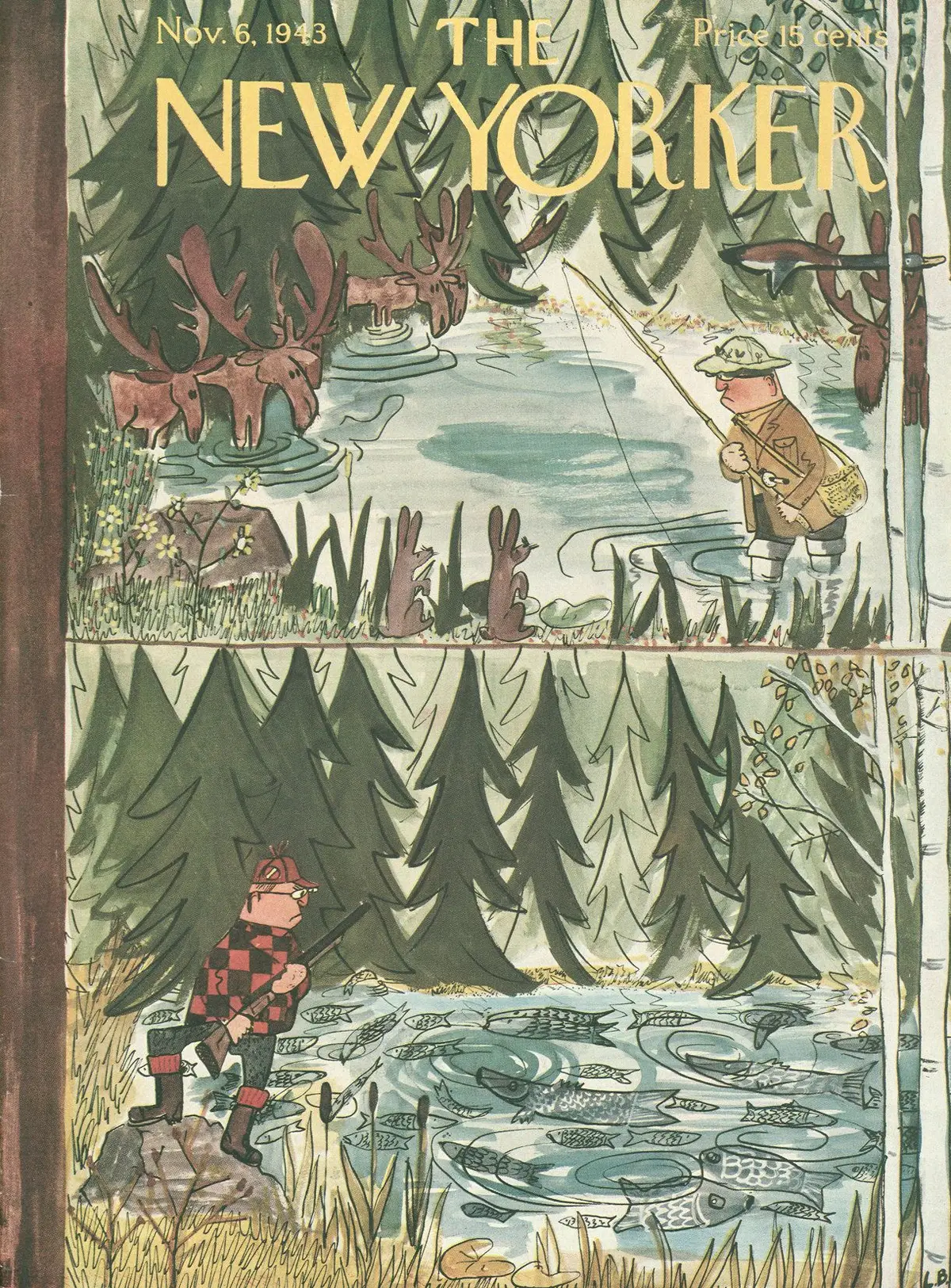 Обложка The New Yorker, 6 ноября 1943, художник Людвиг Бемельманс