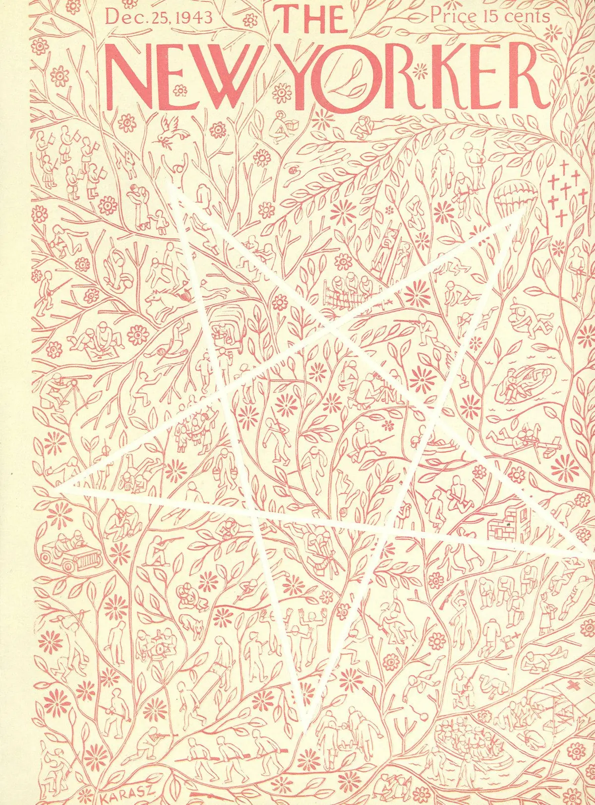 Обложка The New Yorker, 25 декабря 1943, художник Илонка Карас