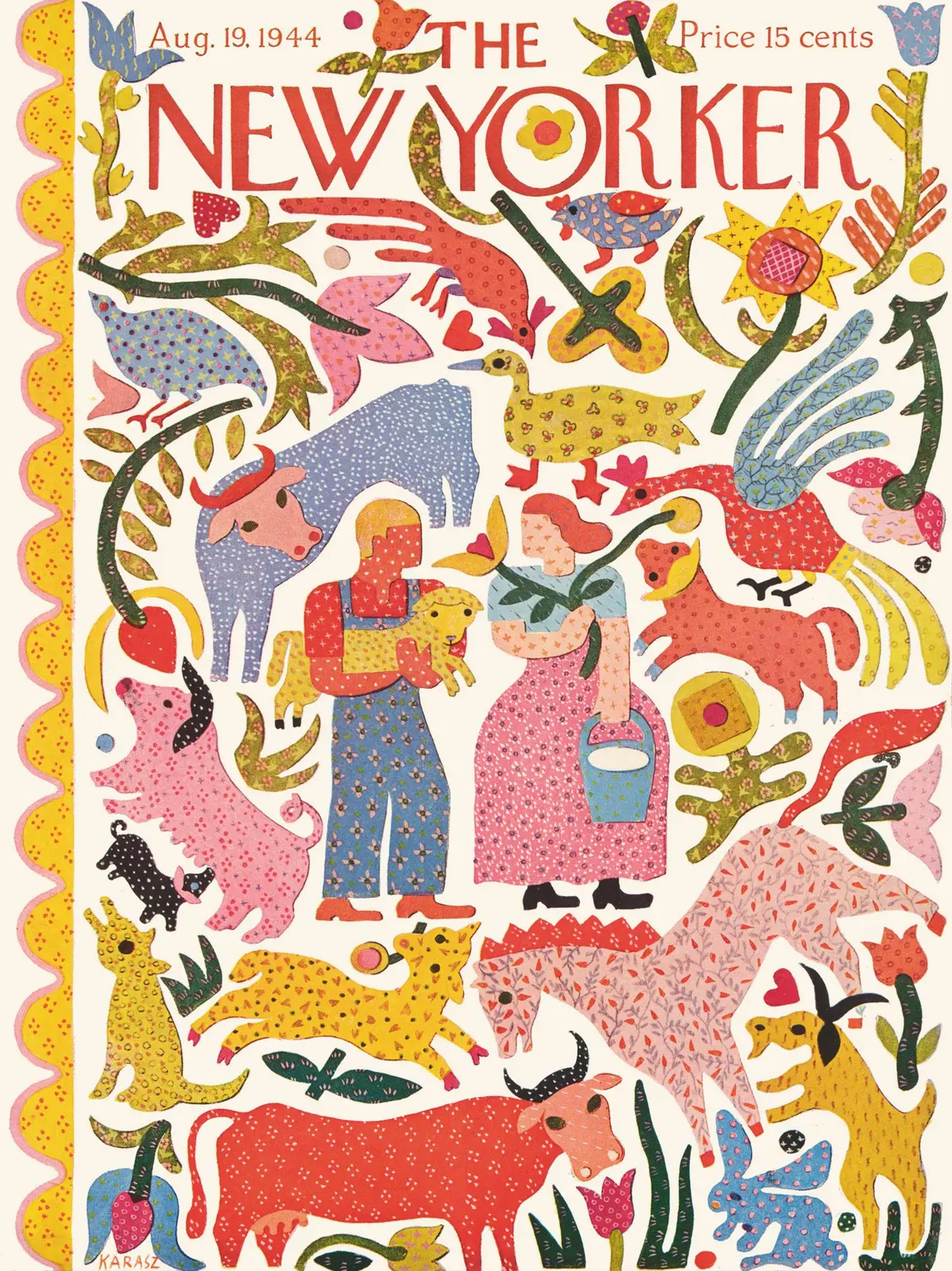 Обложка The New Yorker, 19 августа 1944, художник Илонка Карас