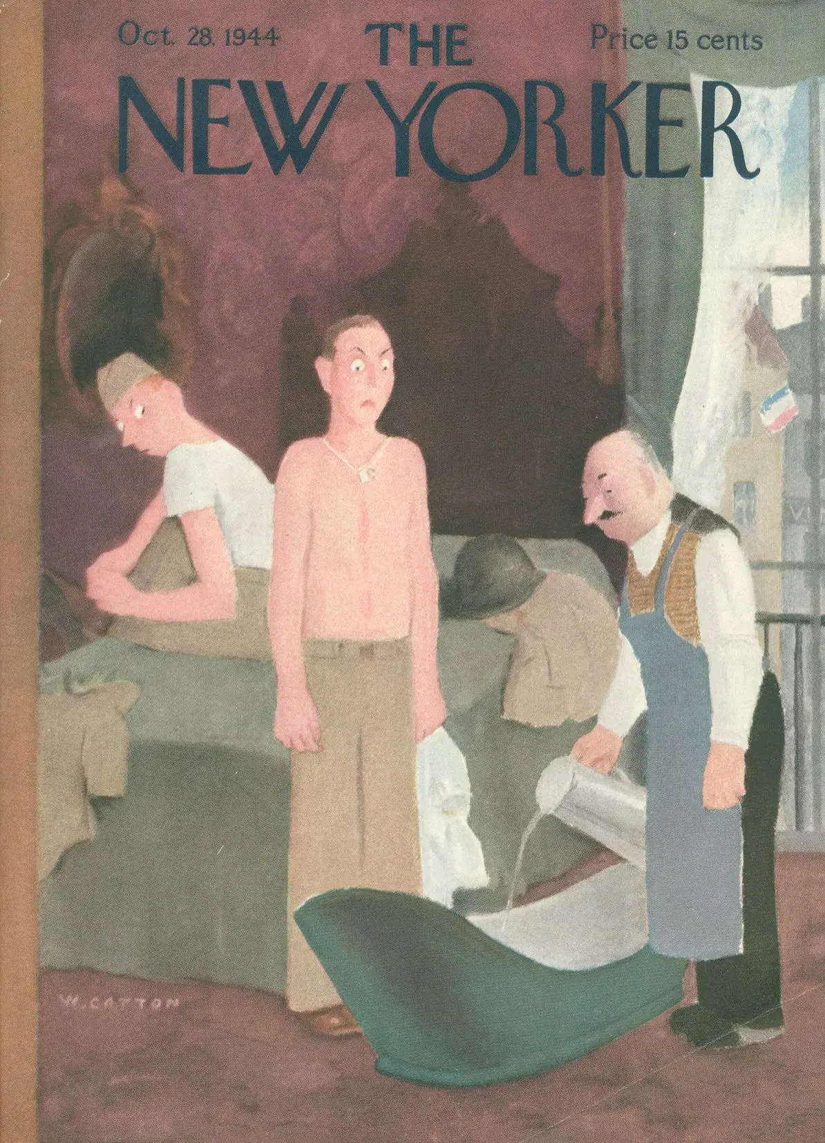 Обложка The New Yorker, 28 октября 1944, художник Уильям Коттон