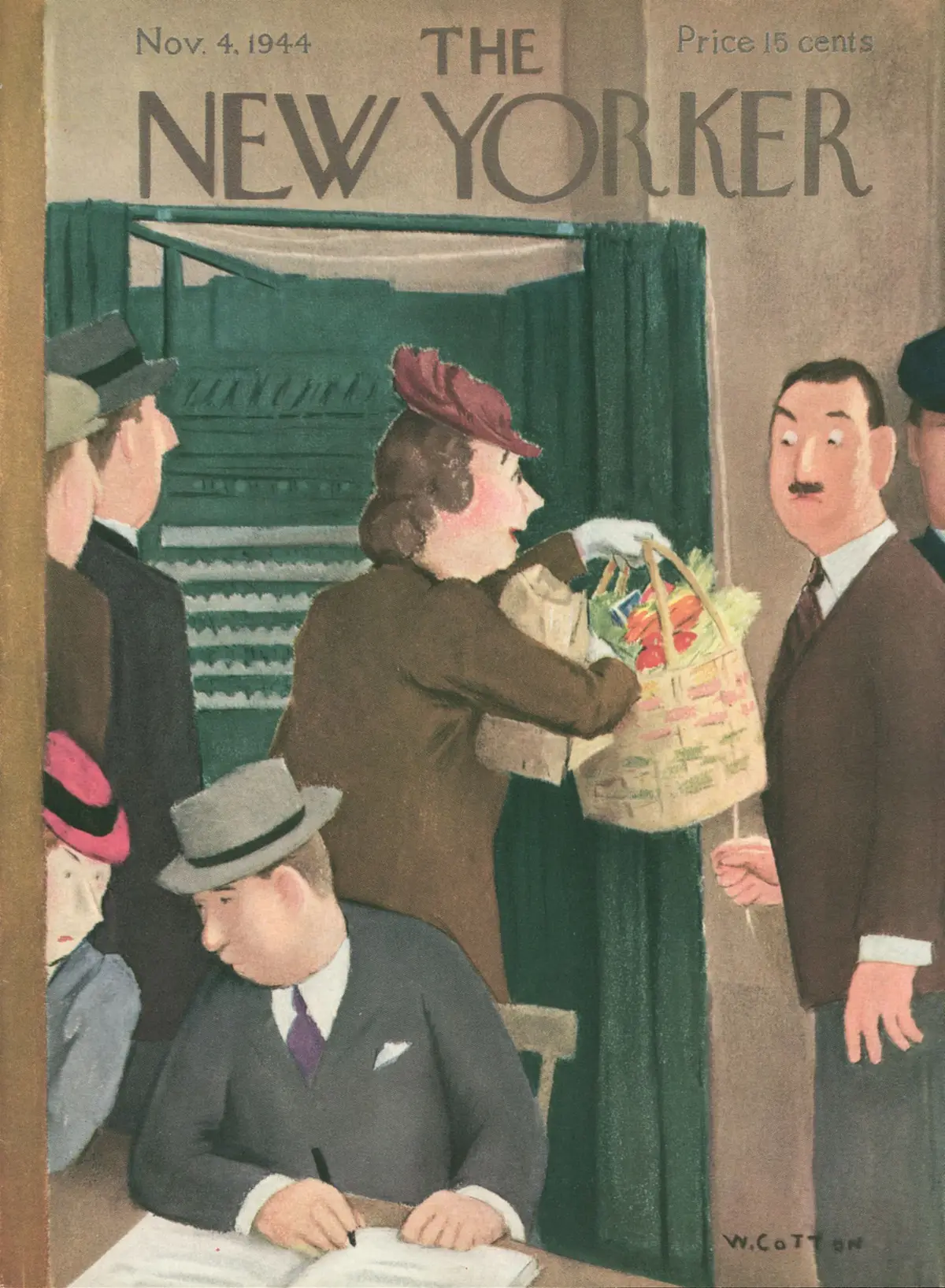 Обложка The New Yorker, 4 ноября 1944, художник Уильям Коттон