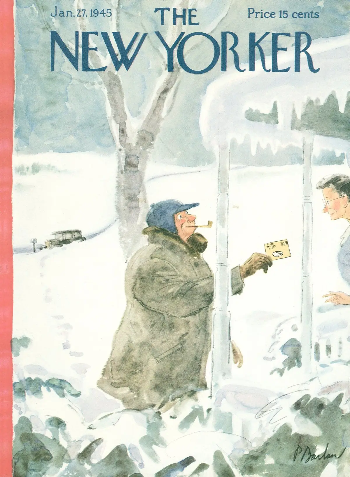 Обложка The New Yorker, 27 января 1945, художник Перри Барлоу
