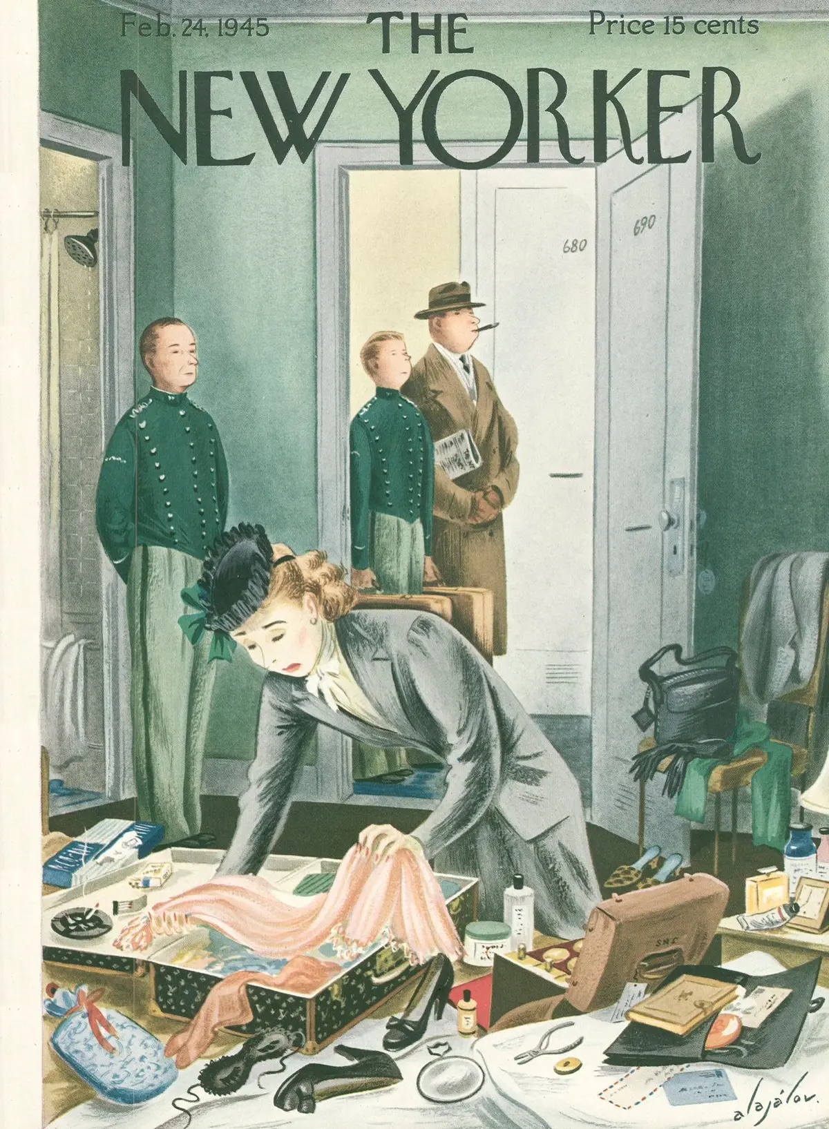 Обложка The New Yorker, 24 февраля 1945, художник Константин Алажалов