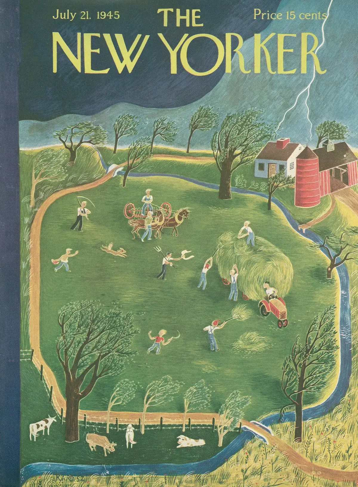 Обложка The New Yorker, 21 июля 1945, художник Илонка Карас