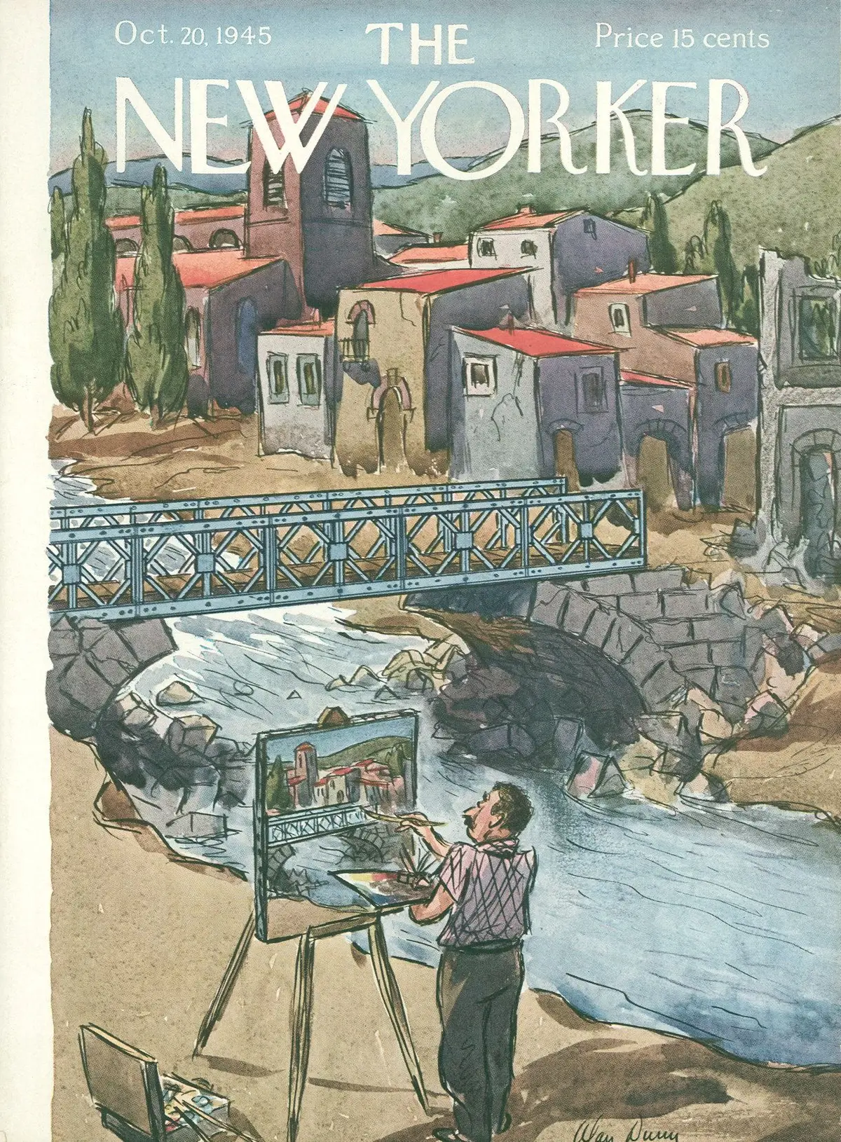 Обложка The New Yorker, 20 октября 1945, художник Алан Данн