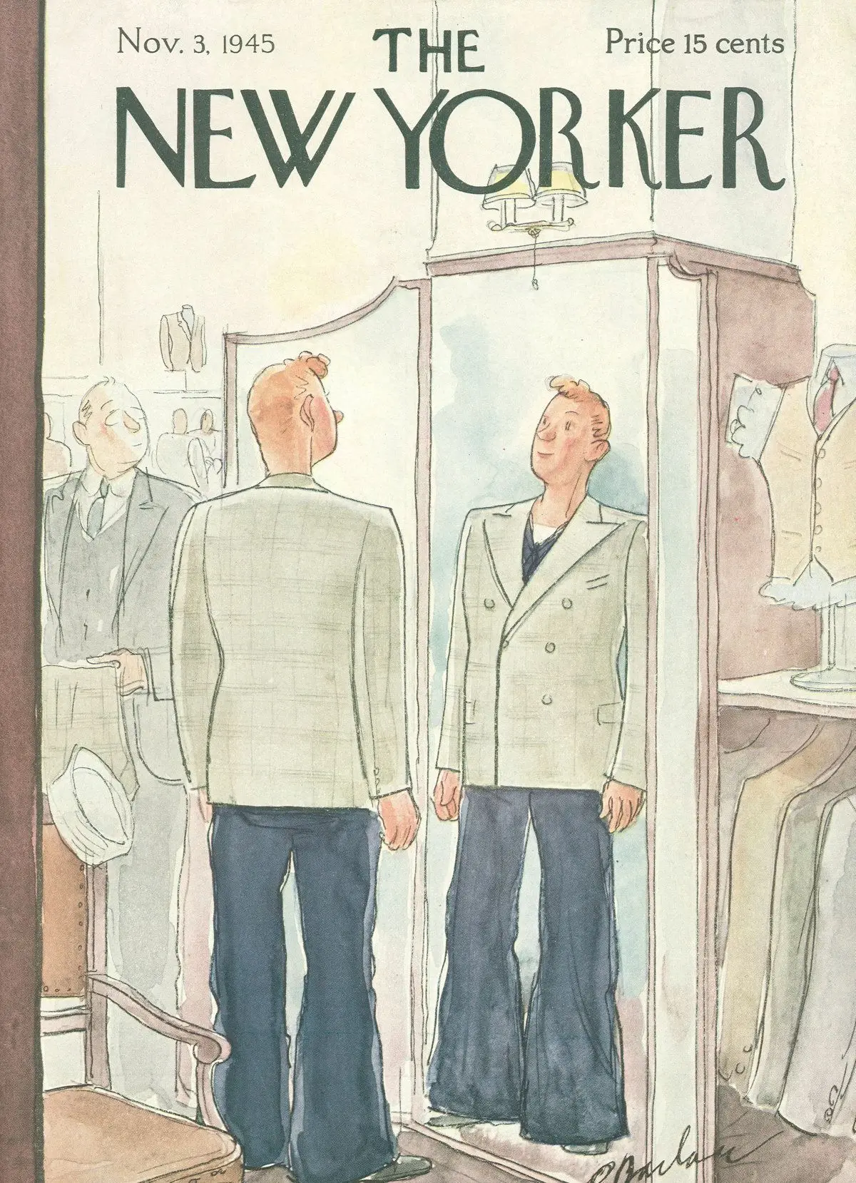Обложка The New Yorker, 3 ноября 1945, художник Перри Барлоу