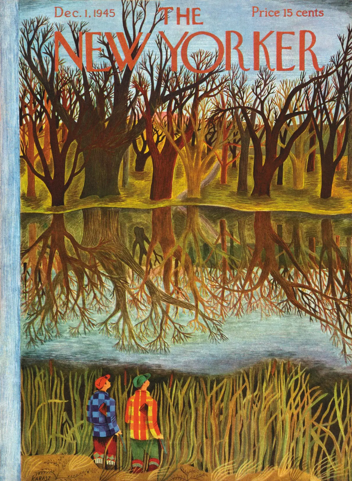 Обложка The New Yorker, 1 декабря 1945, художник Илонка Карас