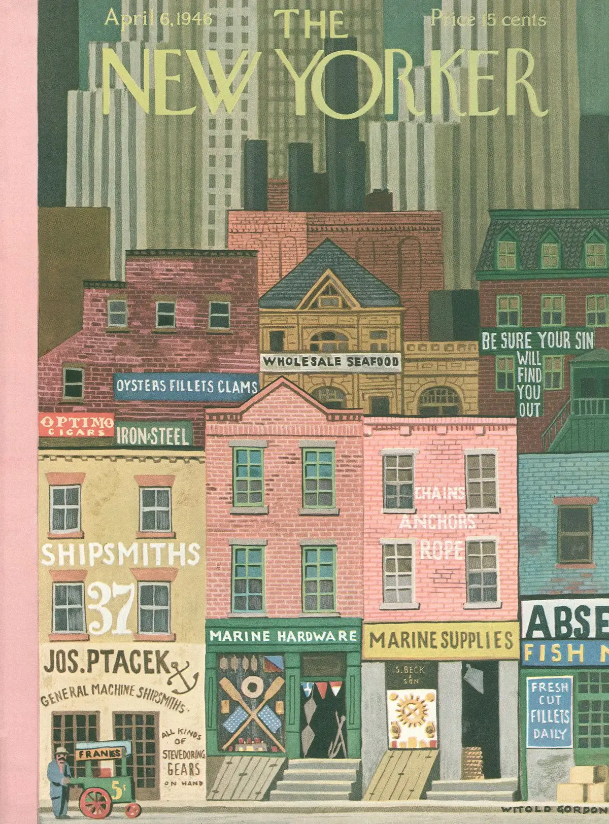 Обложка The New Yorker, 6 апреля 1946, художник Витольд Гордон