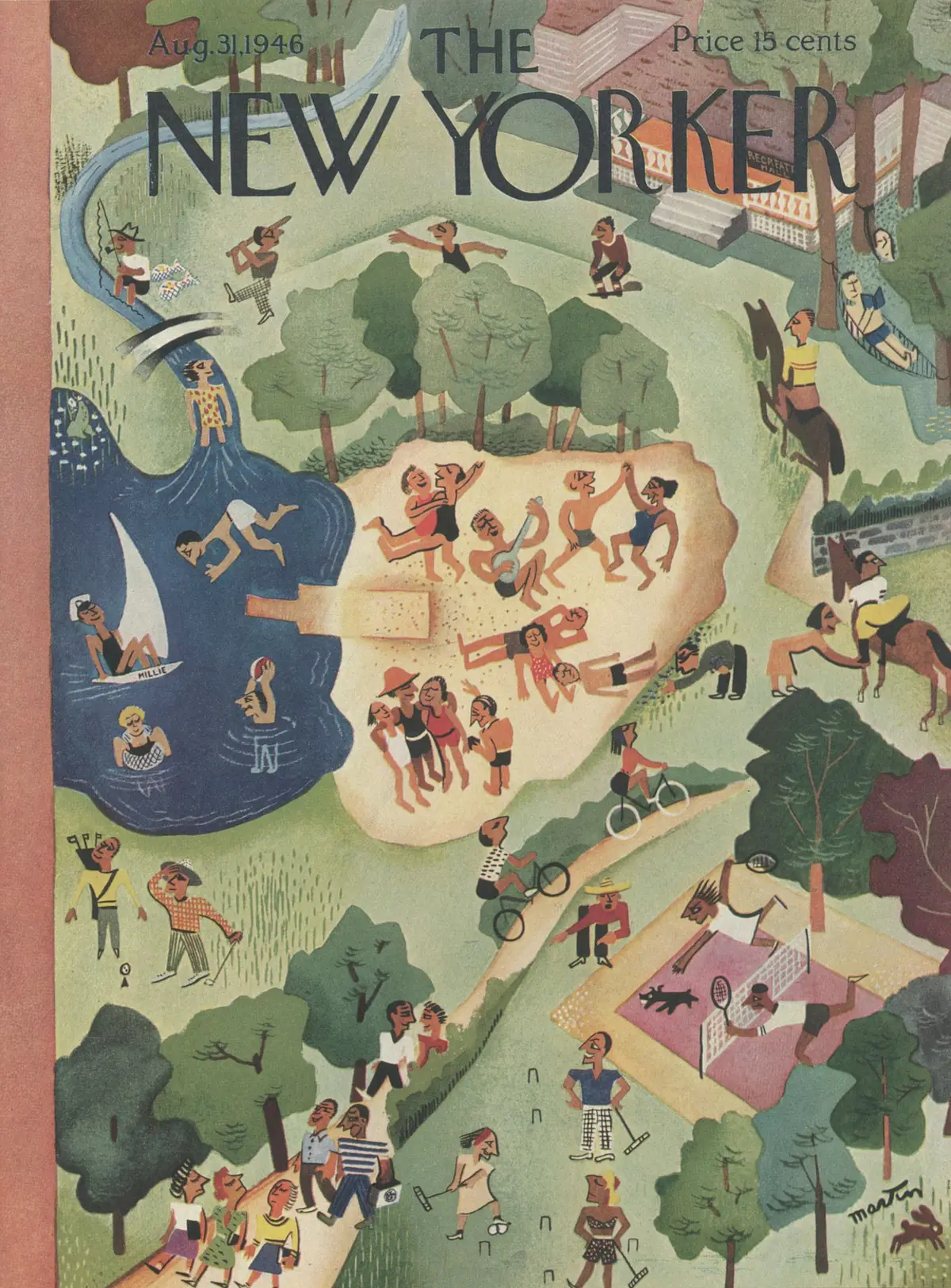 Обложка The New Yorker, 31 августа 1946, художник Чарльз Э. Мартин