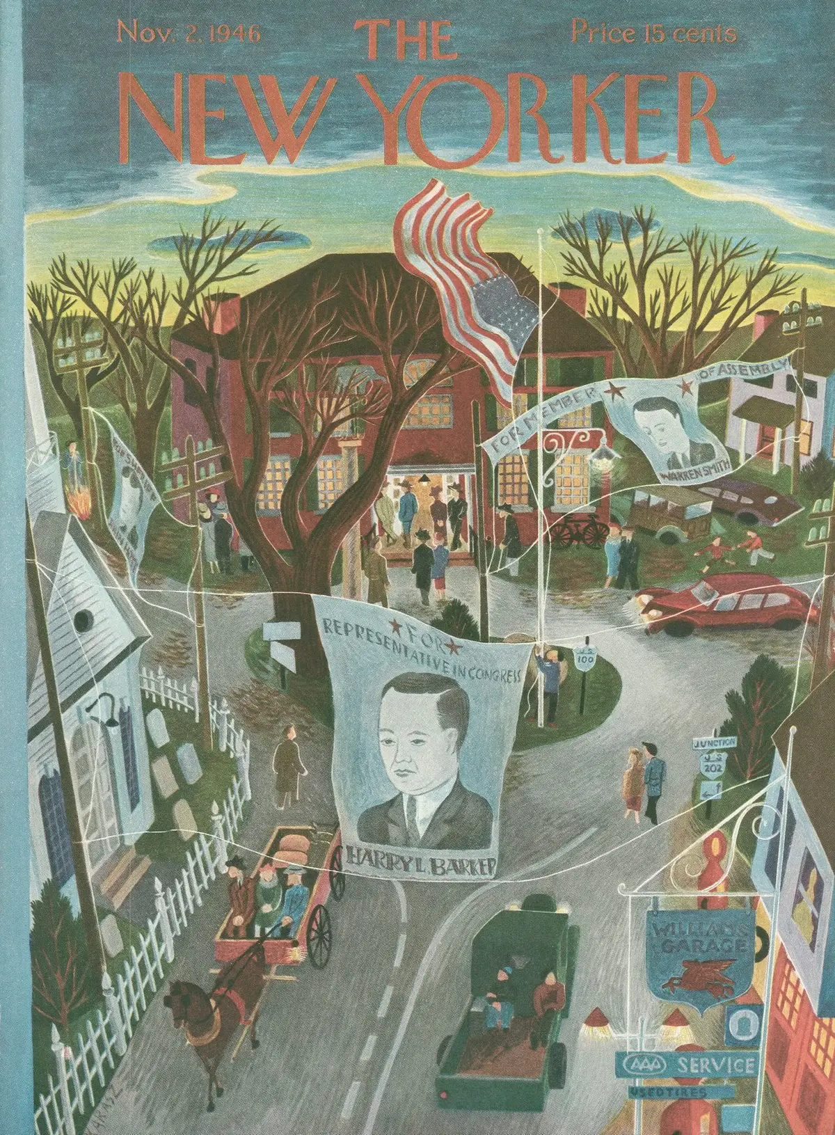 Обложка The New Yorker, 2 ноября 1946, художник Илонка Карас