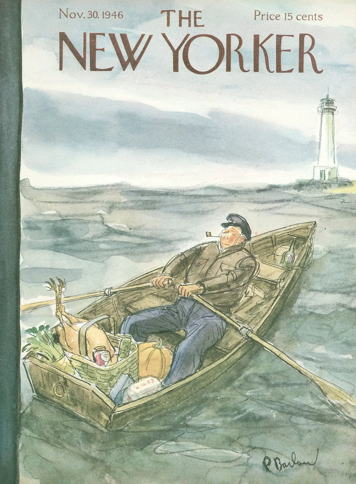 Обложка The New Yorker, 30 ноября 1946, художник Перри Барлоу