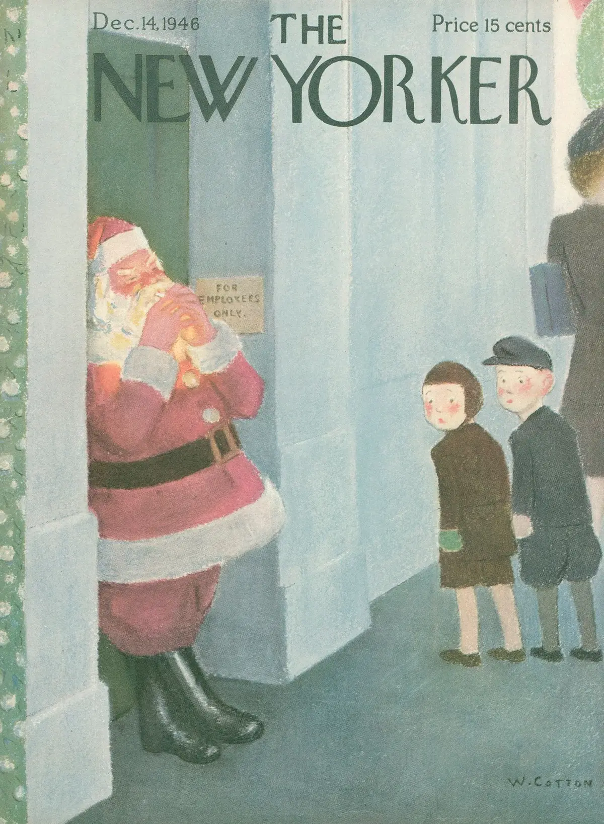Обложка The New Yorker, 14 декабря 1946, художник Уильям Коттон