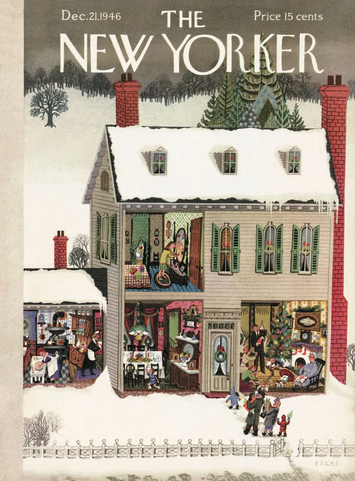 Обложка The New Yorker, 21 декабря 1946, художник Эдна Айке