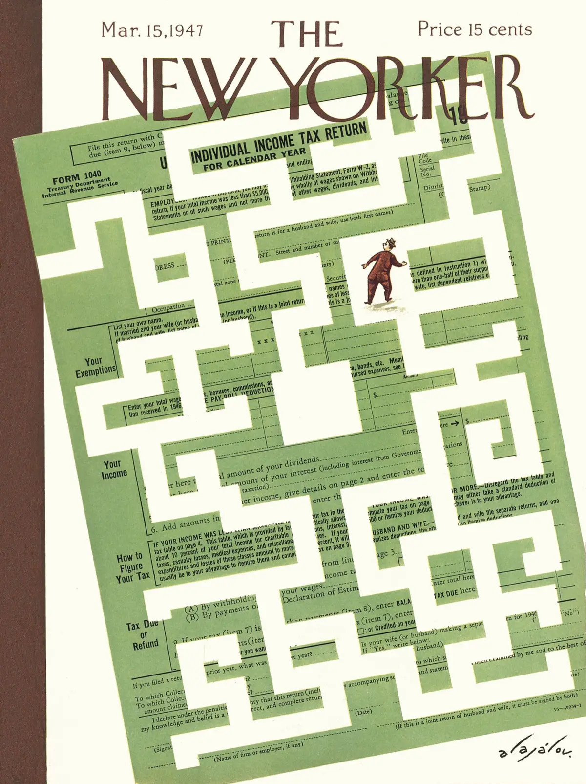 Обложка The New Yorker, 15 марта 1947, художник Константин Алажалов