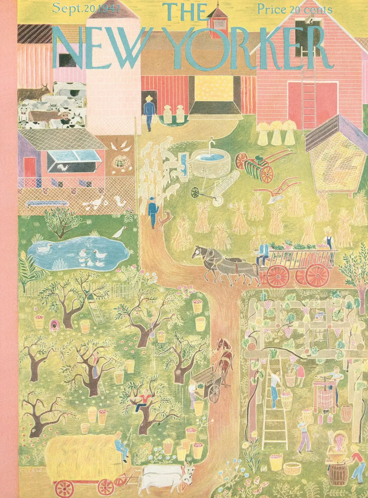 Обложка The New Yorker, 20 сентября 1947, художник Илонка Карас