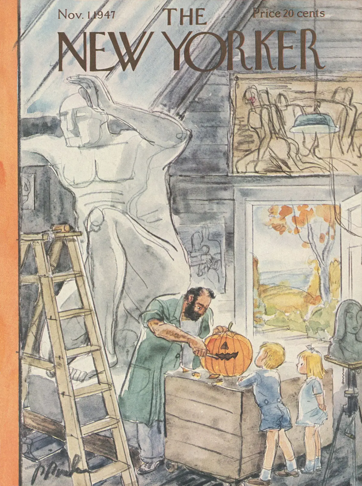 Обложка The New Yorker, 1 ноября 1947, художник Перри Барлоу